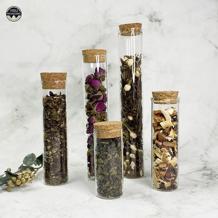 In Stock 25ml,30ml,60ml,120ml Laboratory tube packaging for food Flat Bottom Glass Test Tube with cork top