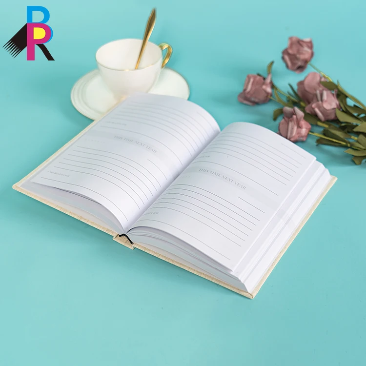 Factory Custom Planners Notebook Diary Journal Printing Linen Cover Baby Memory Book