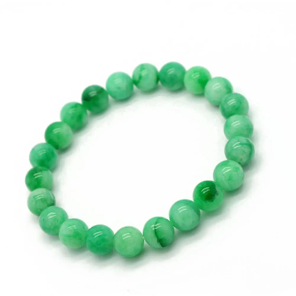 Anxiety Crystal Natural Stone Korea Jade Beads Bracelets Healing Chakra Bracelet Relief Reiki Yoga Diffuser Green Jade Bracelet