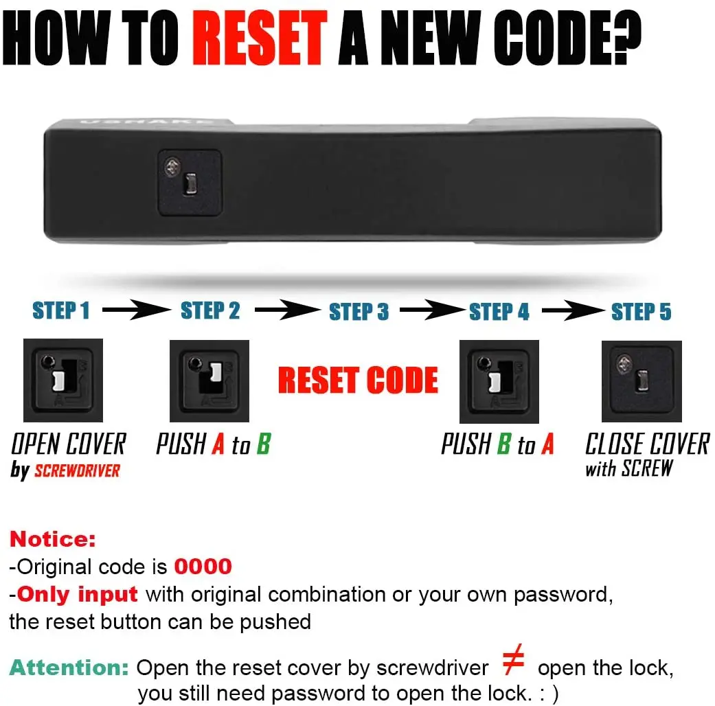 New Image Bike 4 Digit Security Coded  Anti Theft U-share Lock For Electric Bicycle Bike Accessories