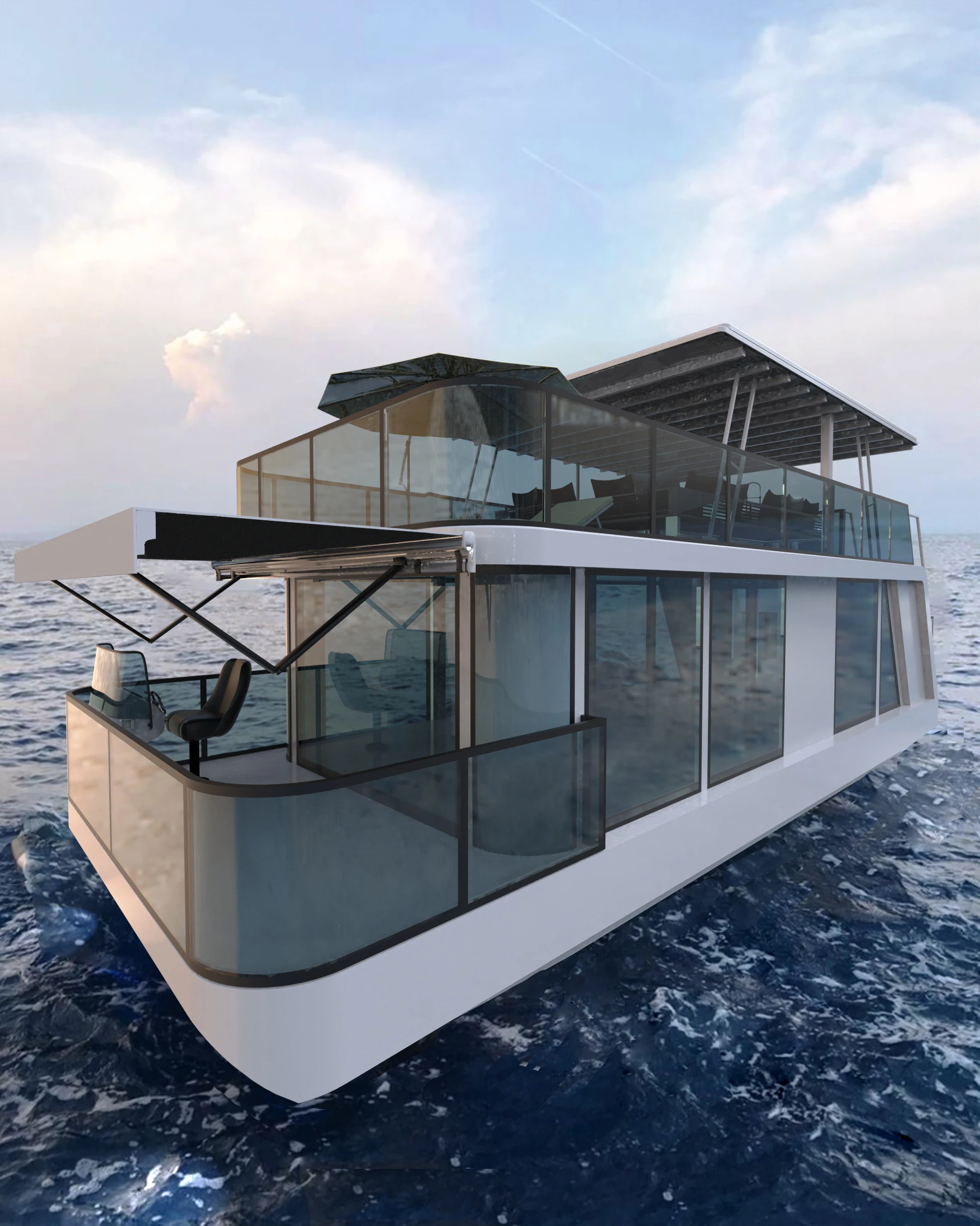 Modern Design Floating Houseboat Sea Houseboat Water Prefab House