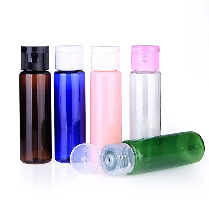 cosmetic bottles shampoo pump body lotion bottle pet 30 ml plastic small squeeze 30 ml flip cap bottle