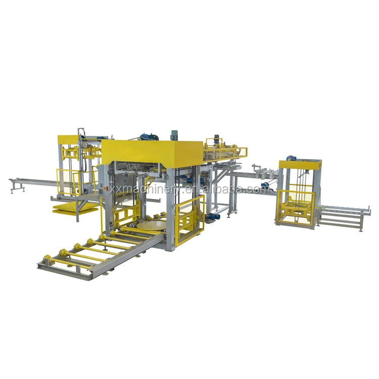 Block package cuber palletizing stacking machine system for concrete block