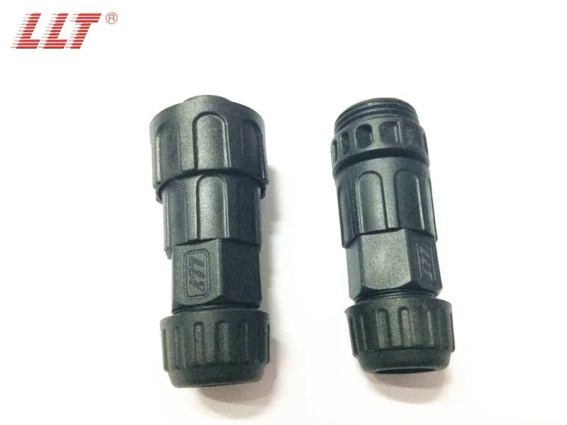 Outdoor 2 3 4 pins waterproof welding cable connector,M19 male and female threaded electrical connectors