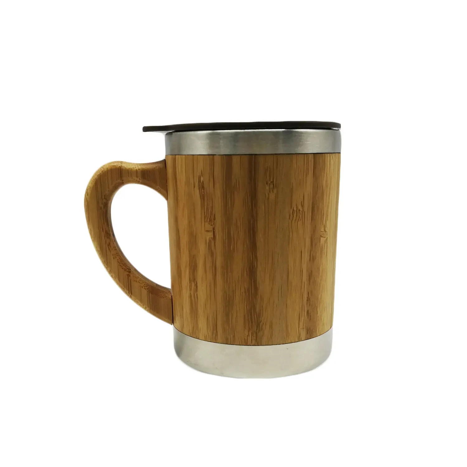 Wholesale hot sale 450ML high quality bamboo wood stainless steel coffee cup portable vacuum insulation car mug