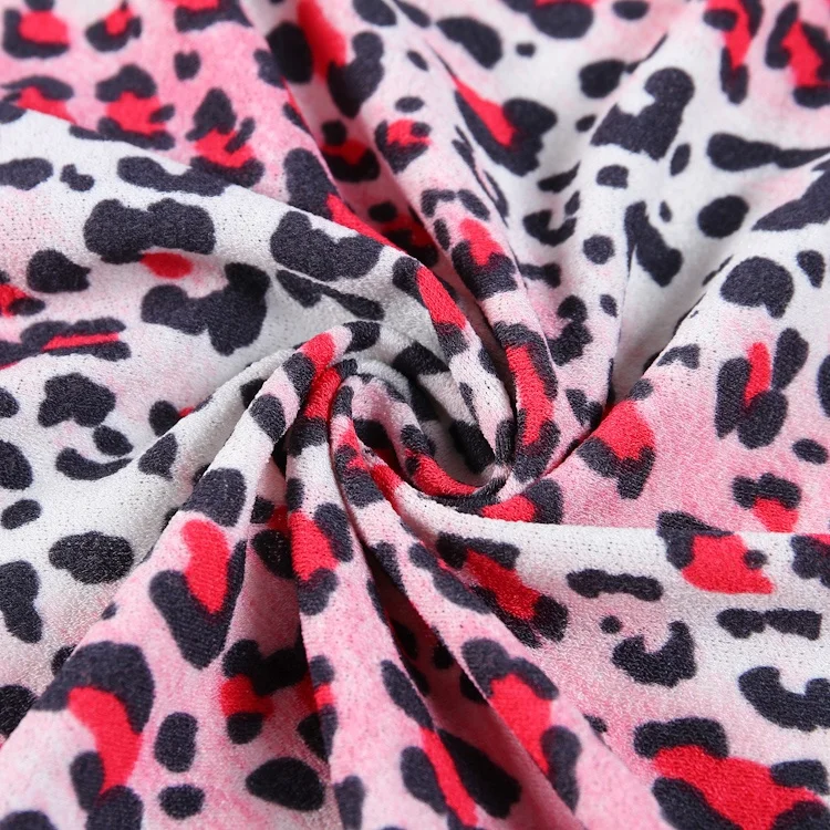 
Leopard printed pattern knitting crepe textile fabric 96 terylene 4 spandex 