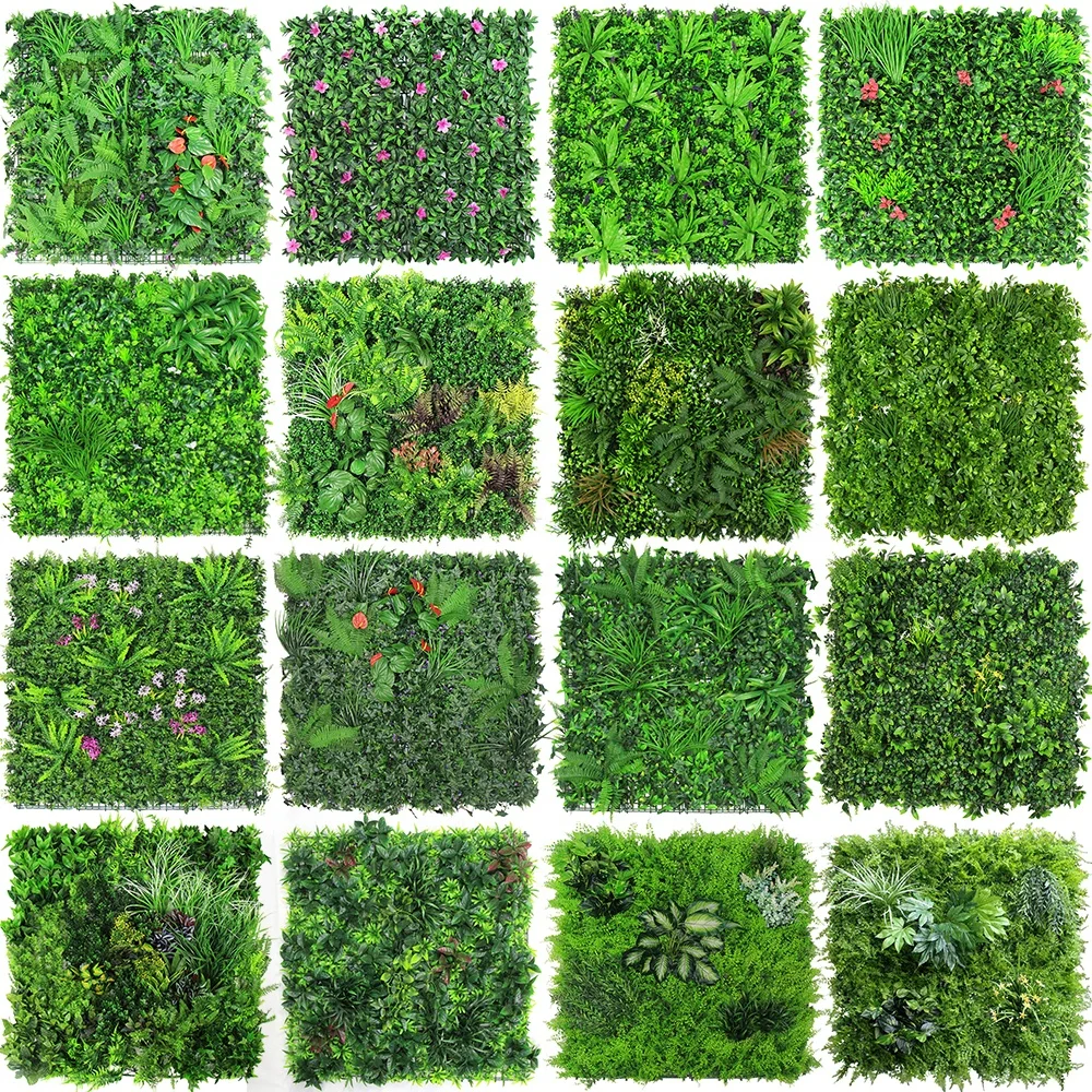 New design customized artificial boxwood panel wall green plants for garden decor