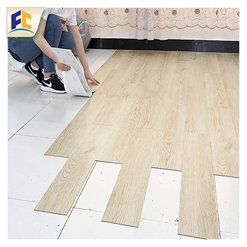 High-End Engineered Oak Parquet with Self-Adhesive Waterproof Vinyl with Natural Luxurious Oak Appearance Garage LVT Flooring