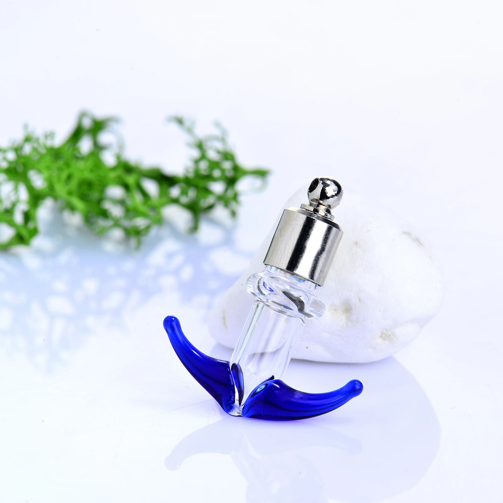 Clear hanging tossil perfume bottle glass tube bottle pendant necklace