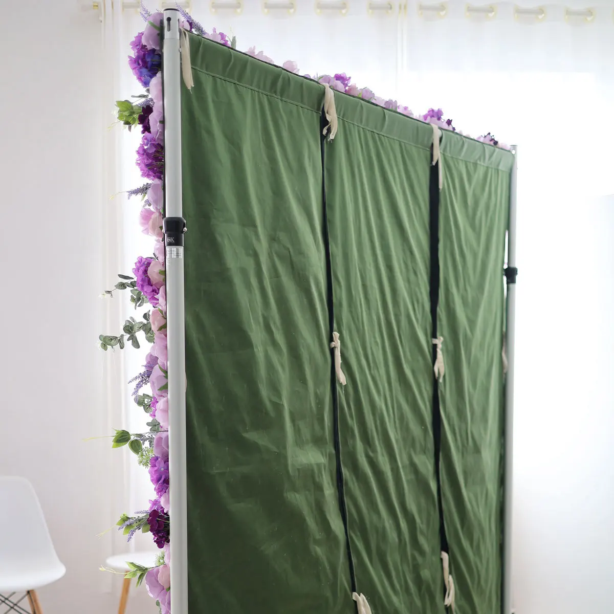 8ftx8ft Fake Green Leaf 3D Hydrangea Purple Blue Flower Wall Backdrop Artificial Fabric Roll Up Flower Wall for Wedding Decor
