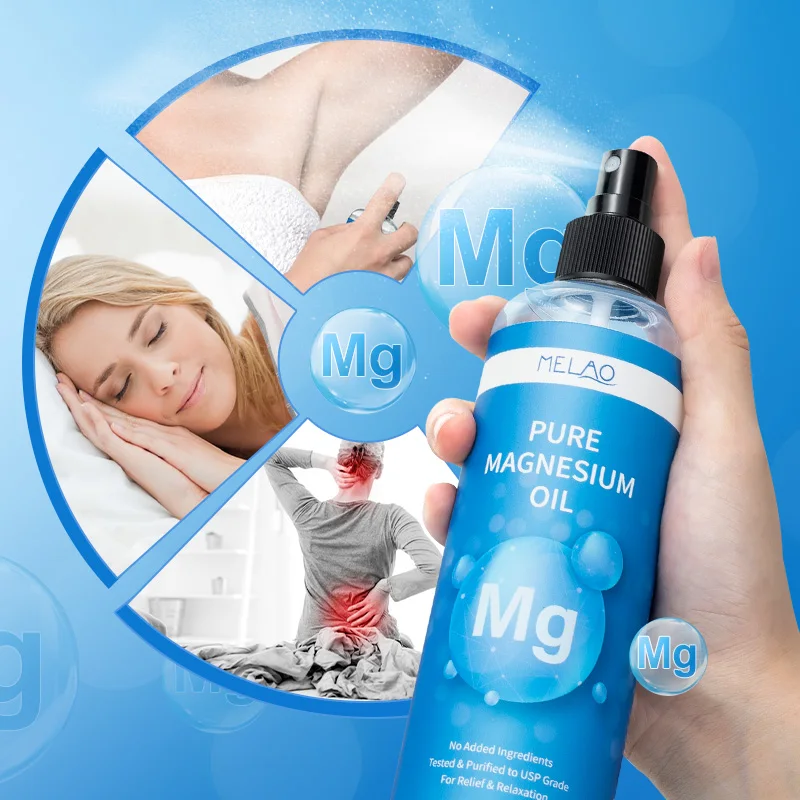Private Label Pure Magnesium Oil Spray High Effective Organic Skin Body Relaxing Reduce Stress Magnesium Oil