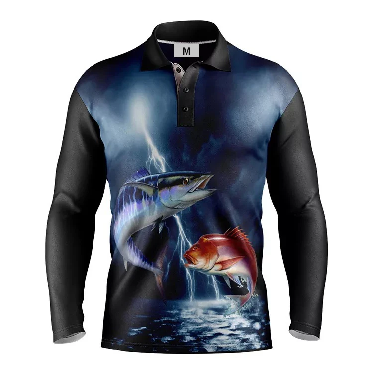 customized sublimated button down fishing shirts winter uv protection fishing man t shirts