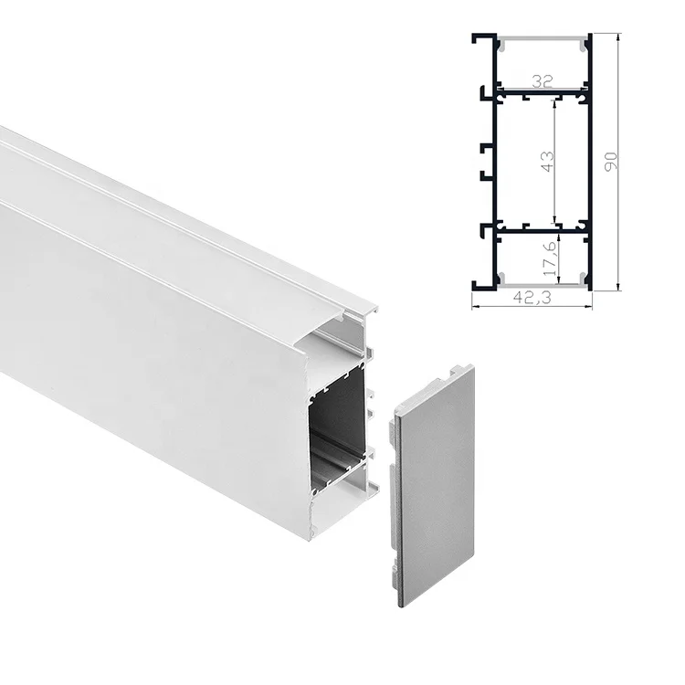 Wall mounted Up and down side lighting aluminum led profile for led strip lights