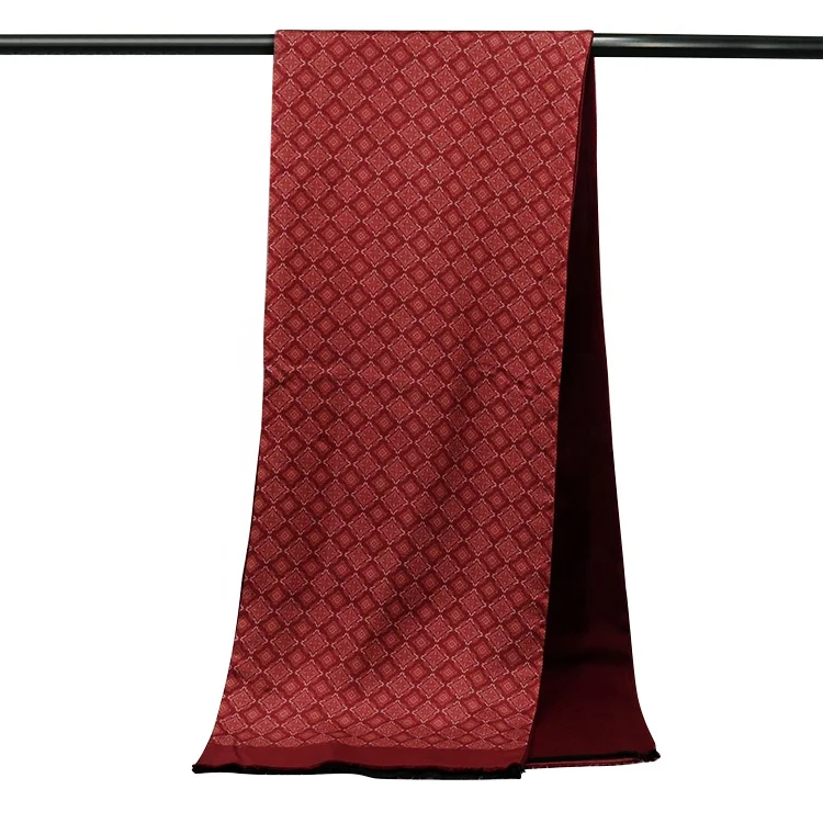 Custom Designs High Quality Double Side Scarves Silk Long Scarf for Mens