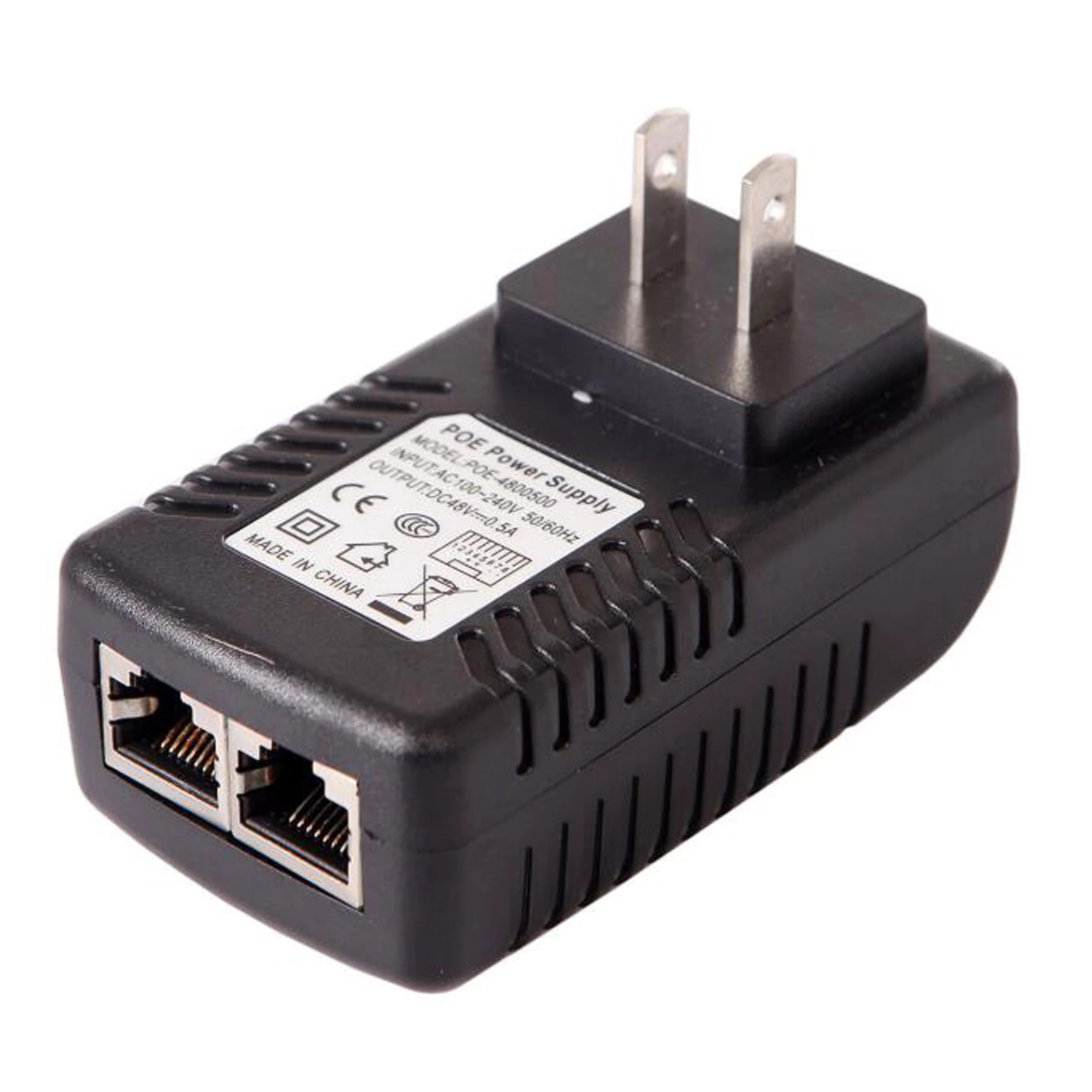 POE injector Ethernet CCTV Power Adapter 48V 0.5A 24W, Compatible with IEEE802.3af poe injector passive