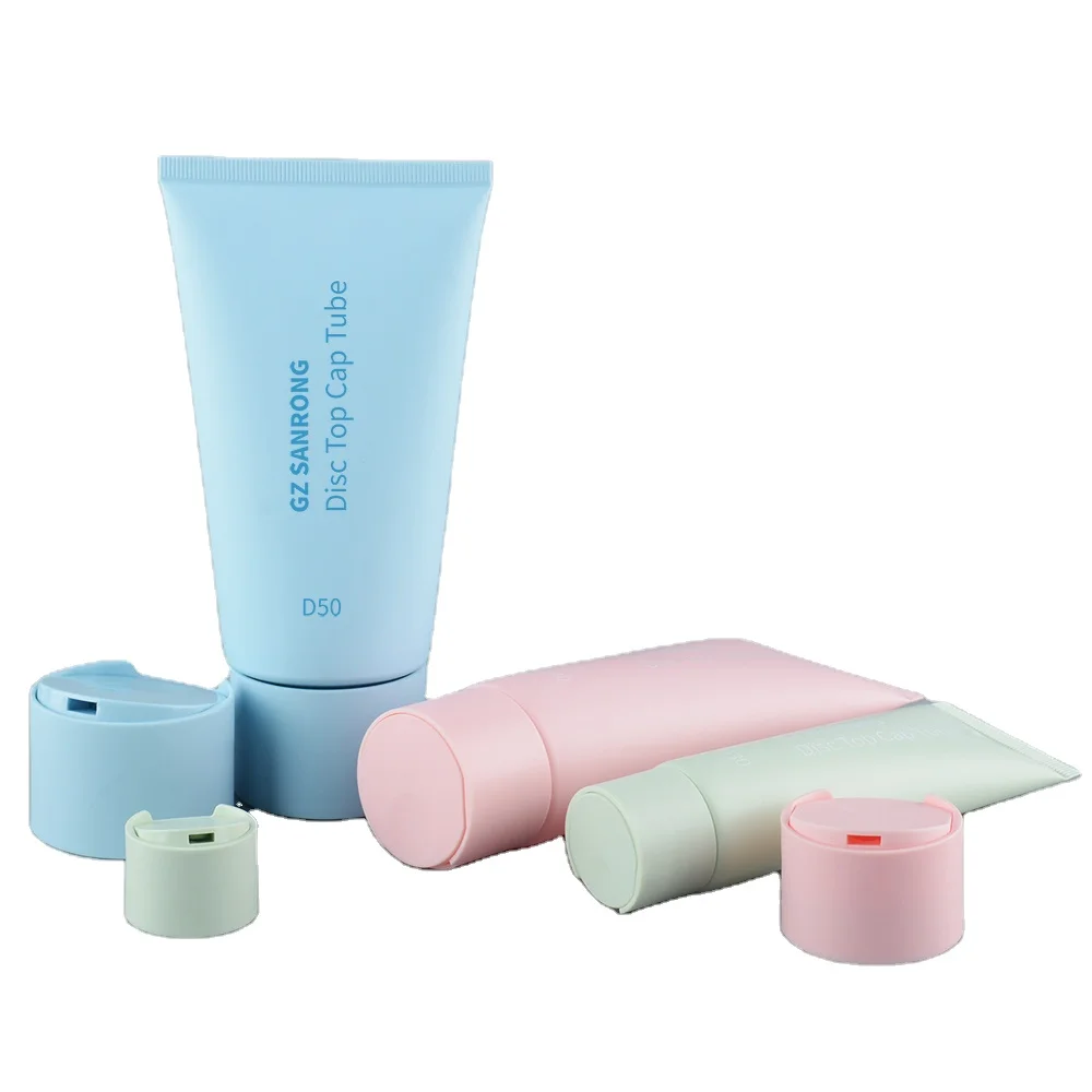 empty lady skin care facial cleanser packaging container round shape cosmetic packaging face wash tube