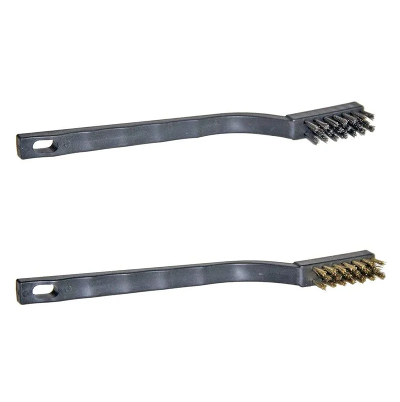 3Pcs Mini Stainless Steel Nylon Brass Bristles Brush Set for Cleaning And Rust Removing 7 Inch Industrial Wire Brushes