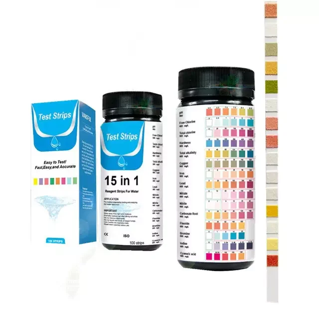 High Grade W-15 Water Quality Test Strips, Water Test Kit for Pool, Spa &Drinking Water