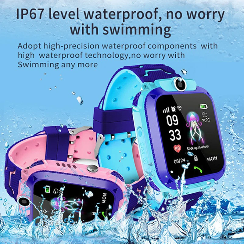 
Most Popular Q12 LBS Smart Watch For Kids IP67 Waterproof Voice Chat GPS Finder Locator Tracker Anti Lost Monitor 