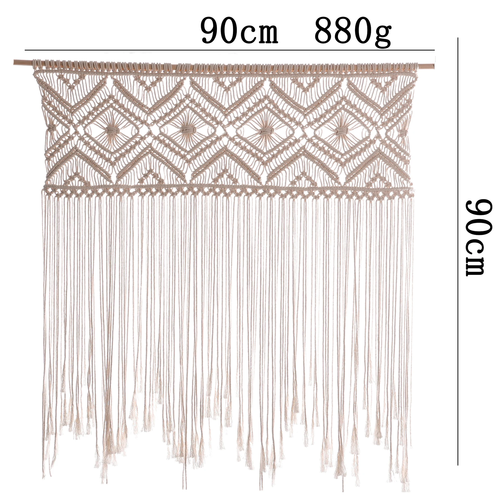 Hand Woven Tapestry With Geometric Patterns Macrame Door Curtain 100% Cotton Tapestry For Home