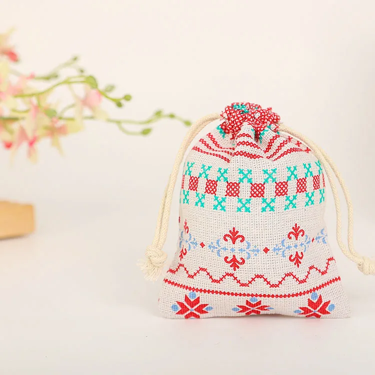 Reusable Jewelry Hemp Burlap Linen Jute Bracelet Pouch Customize Pouches For Jewlery