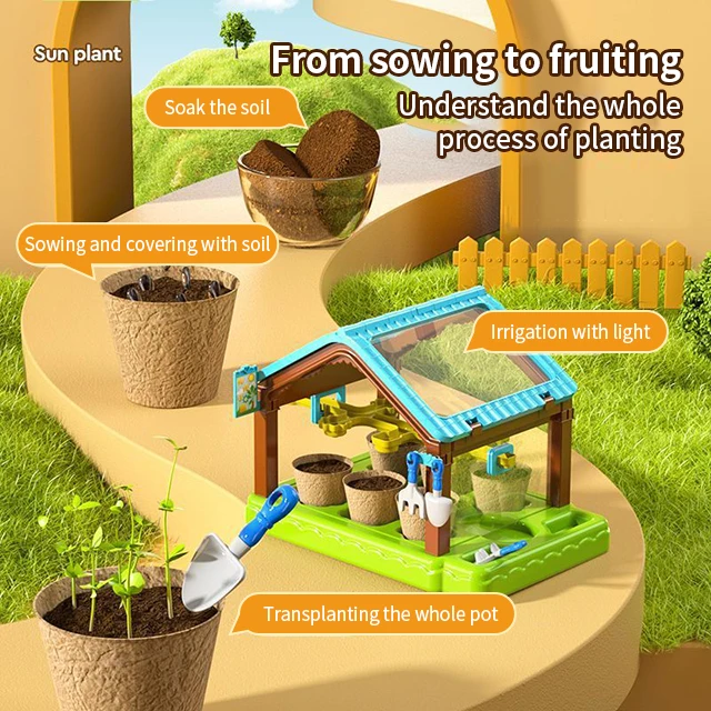 Small Garden Growing Plant Observation Experimental STEM Educational Toys DIY Science Kit Toy Farm House For Kids