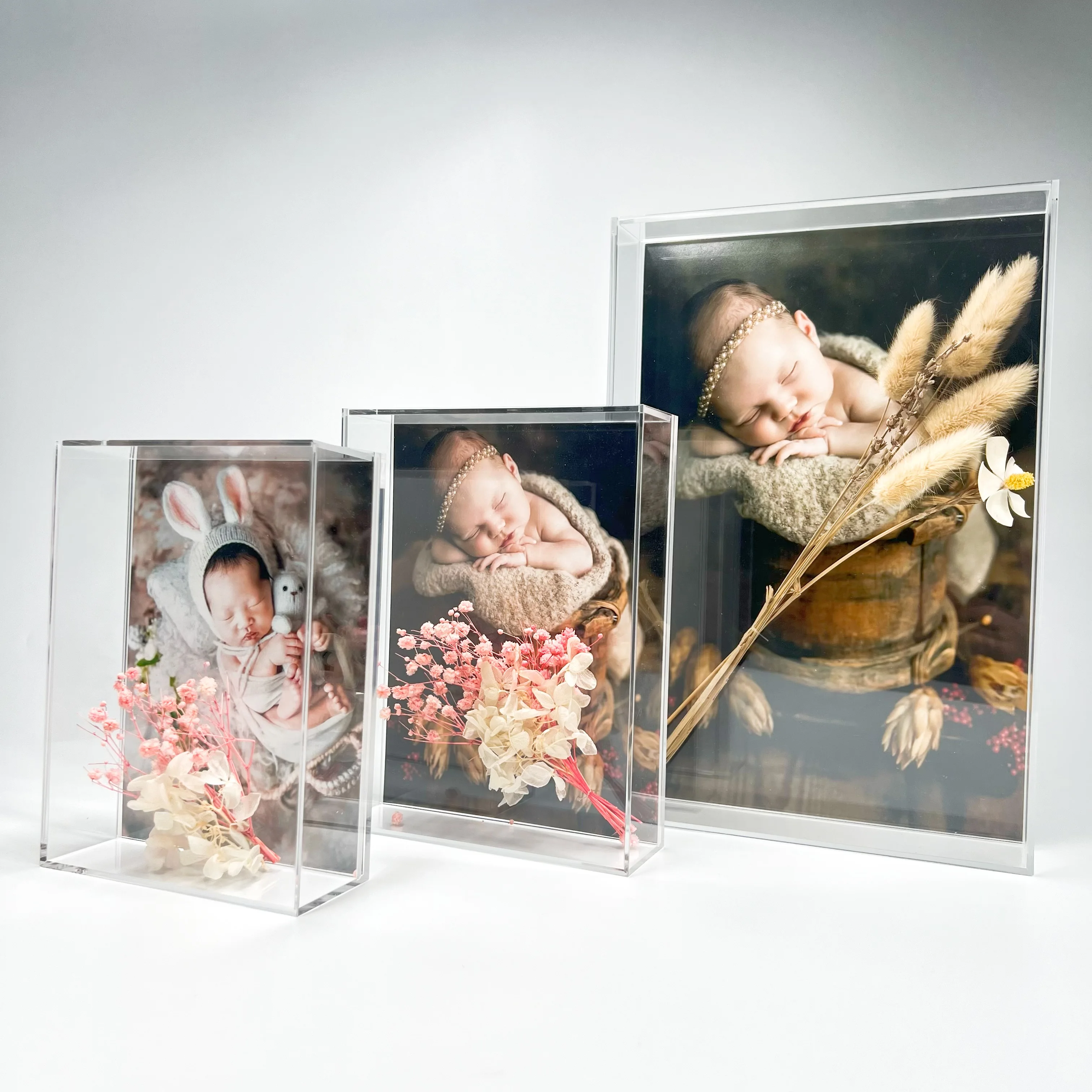 Wholesale Custom Clear Acrylic Box Frame For Home Decor Acrylic Photo Display Frame