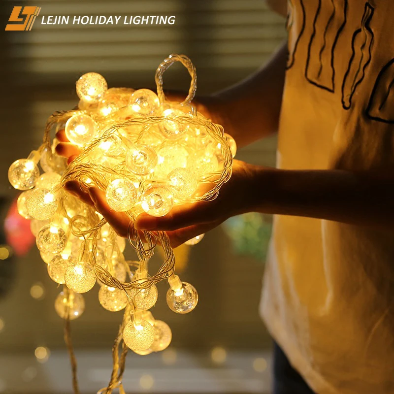 Сказочная светодиодная Рождественская гирлянда с шарами для украшения свадебной вечеринки