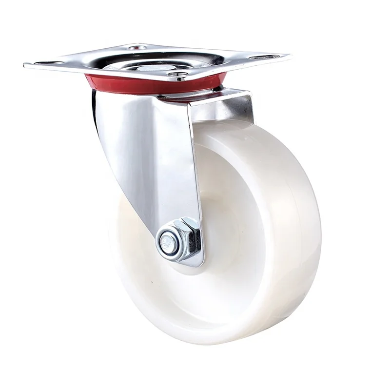 3 4 5 6 8 Inch European Style White PP Industrial Caster Wheel Cart Wheel