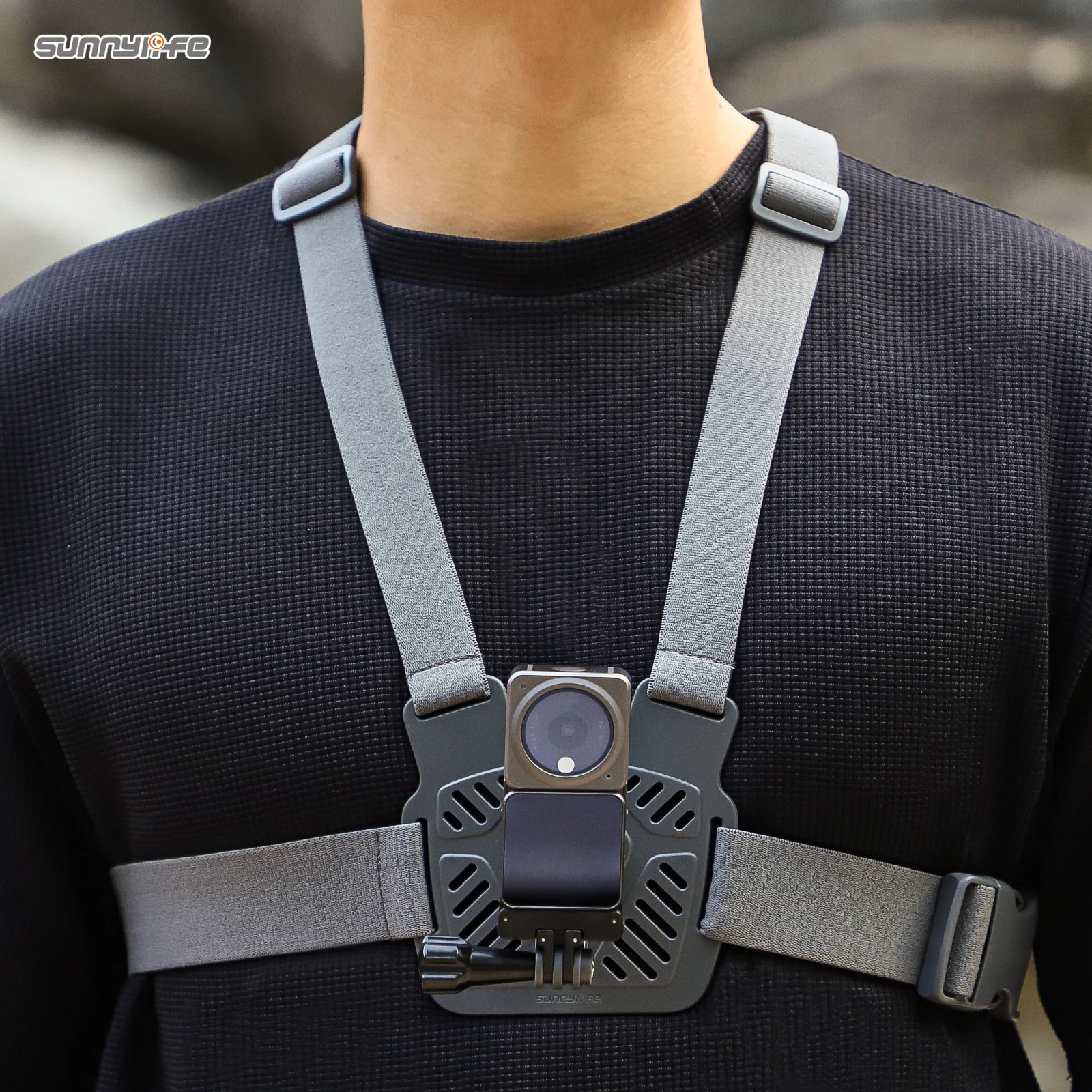 Sunnylife 360 Degree Rotation Chest Band Mount Strap Wearing Belt POV Action Cam Mount for Insta360 GO 3 /Pocket 3/ Action 4
