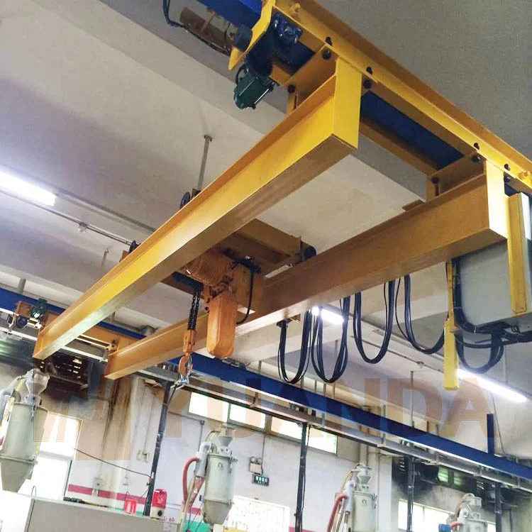 1 2 3 5 ton 2ton EOT underhung undermount suspending underslung type single girder beam hanging suspension overhead bridge crane
