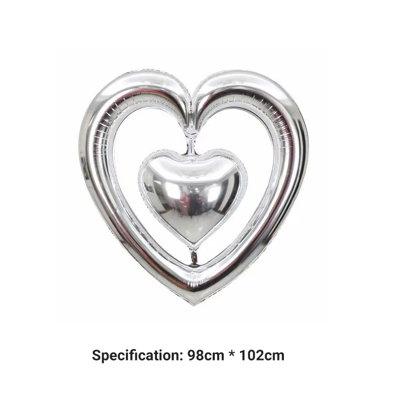 New Arrival Valentines Galobs Ballons Oversized Heart Shaped Aluminum Foil Balloon For Bridal Shower Wedding Party Decorations