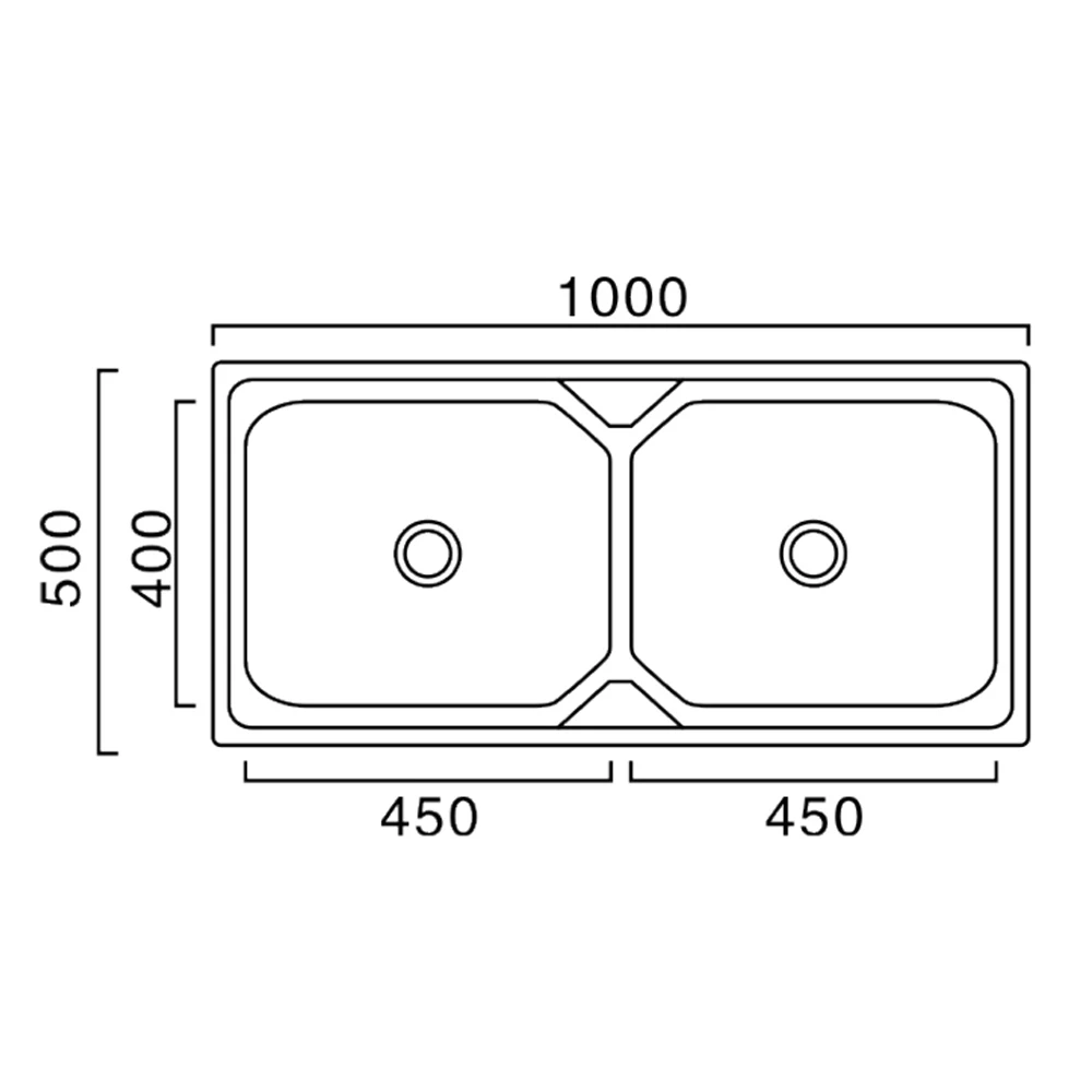 Double Bowl Kitchen Sink Stainless Steel Graphic Design Modern Kitchen Wash Basin Polished Kitchen Sinks and Accessories 200pcs