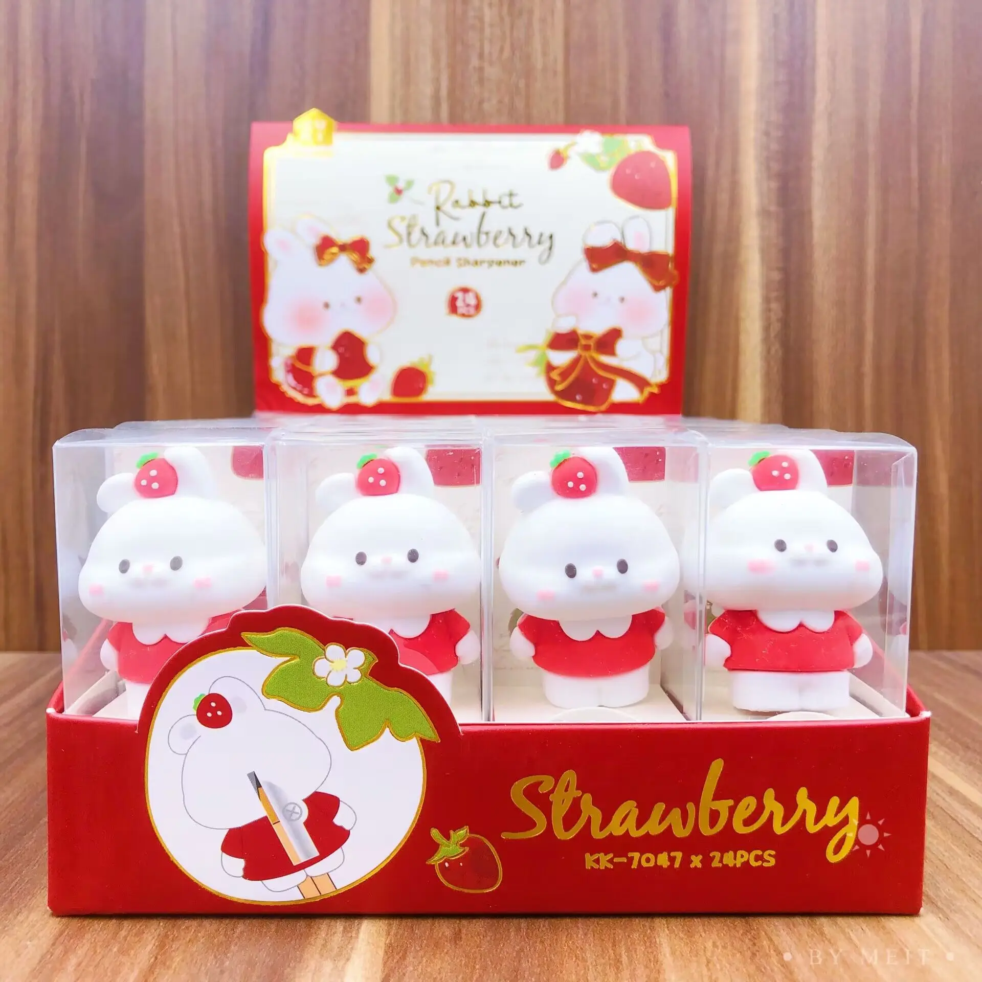 Cute pencil sharpener 24 pcs/box cartoon student stationery portable mini pencil sharpener