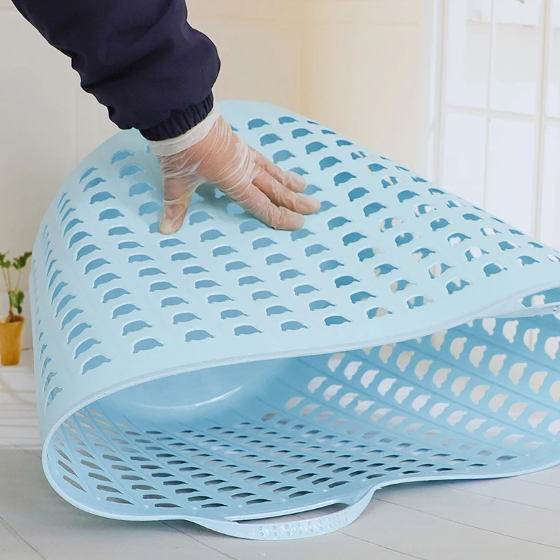 Хит продаж цветная корзина для грязной одежды из полипропилена на заказ пластиковая хранения с ручкой