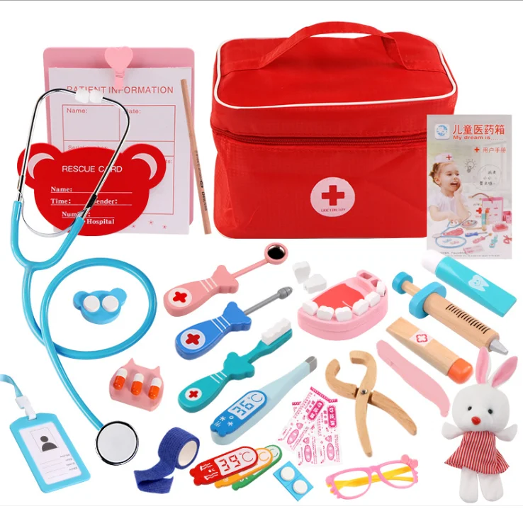 hot sale toys doctor play set wooden pretend play doctor set toy for kids interest development doctor toys