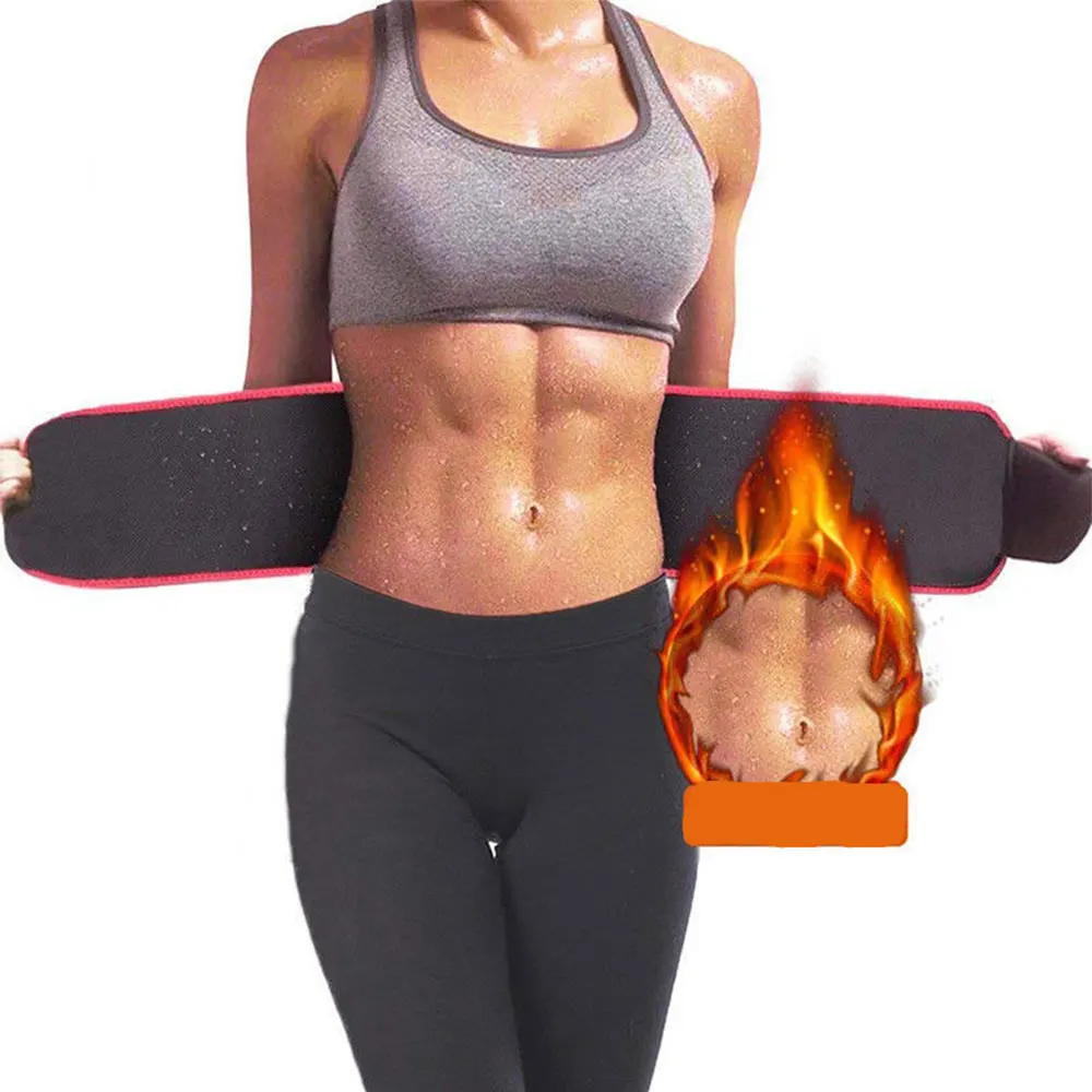 Women Workout Waist Trimmer Neoprene Belt Exercise Fitness Waist Sweat Band Fully Adjustable Abdominal Trainer