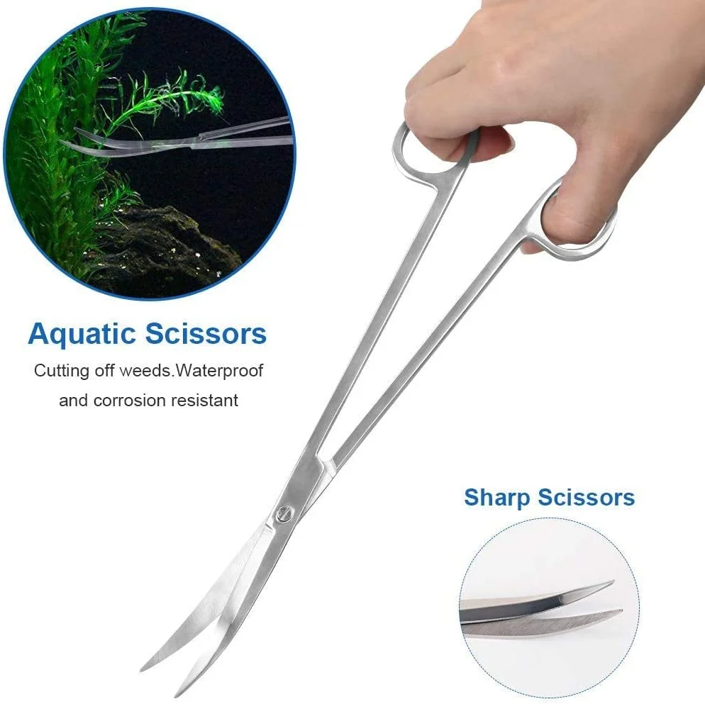Best Quality Aquarium Tools 5 pcs Fish Tank Tools Kit Water Green Plant Long Stainless Tweezers Scissors