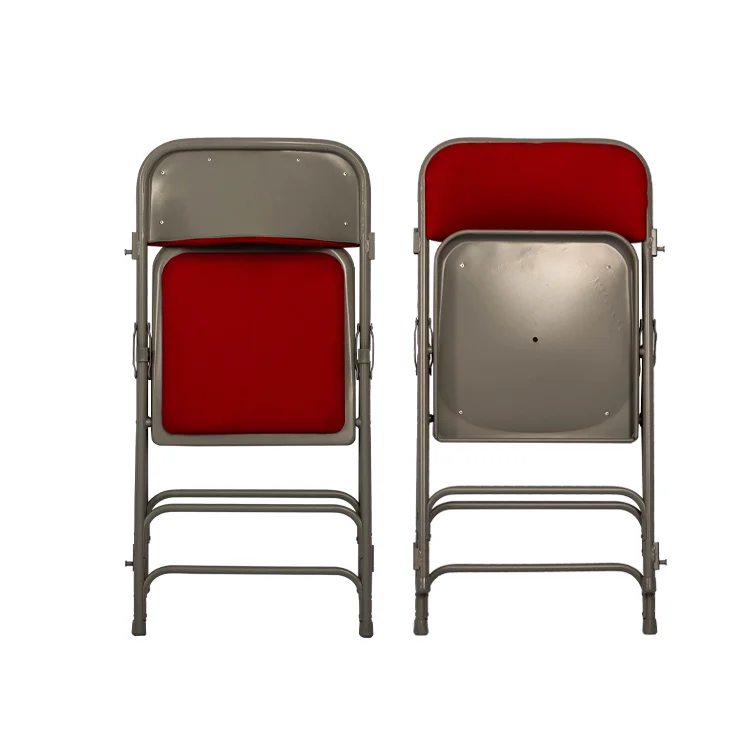 Outdoor Red Padded Wedding Banquet Foldable Plastic Resin Folding Chairs for Events