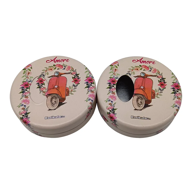 Manufacturer custom wholesale tinplate mint candy sealed iron box lid can be rotated candy packaging tin boxes