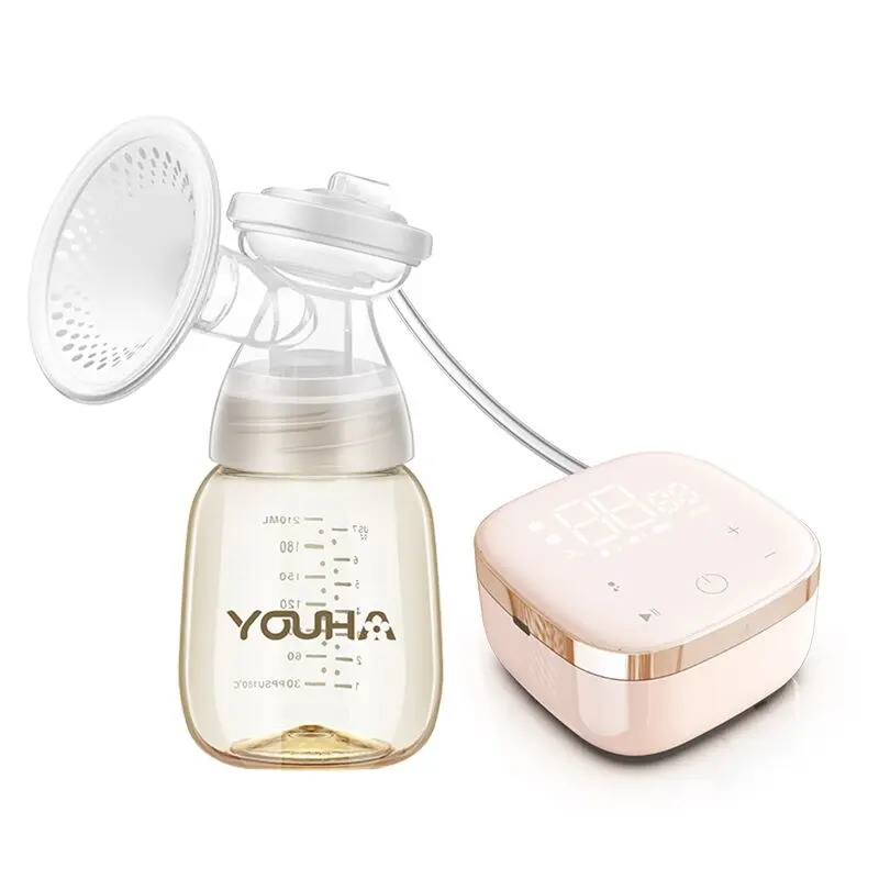 YOUHA Single Electric Breast Pump, Rechargeable, Touch Screen, USB Port, PPSU Milk Bottle, Lithium Battery