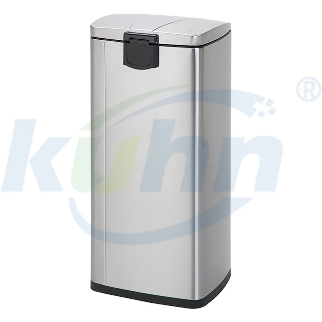 24L Rectangular 2 Compartments Sorting  Stainless Steel  Pedal Bin  Waste Recycle Commercial and domestic kitchens Garbage Bin