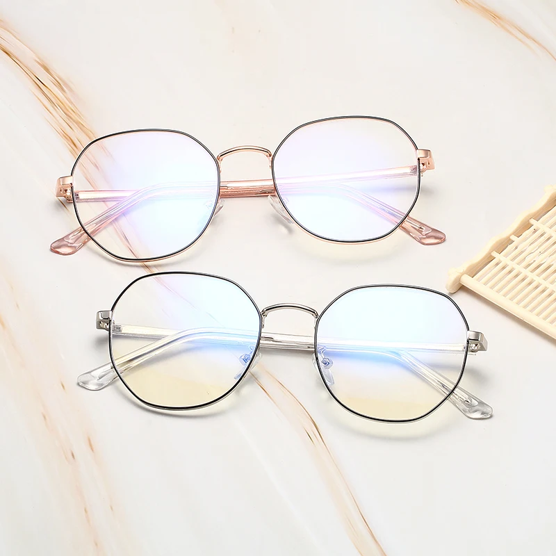DSA22515 new design anti blue ray computer glasses round metal spectacle frames 2022