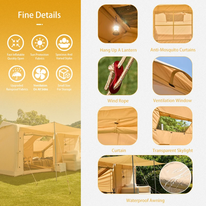 Radiwin 3x3 4person High-quality Premium Automatic Opening Tent Inflatable Poo Up Beach Awning Camping Cabin Tents Agent To Take