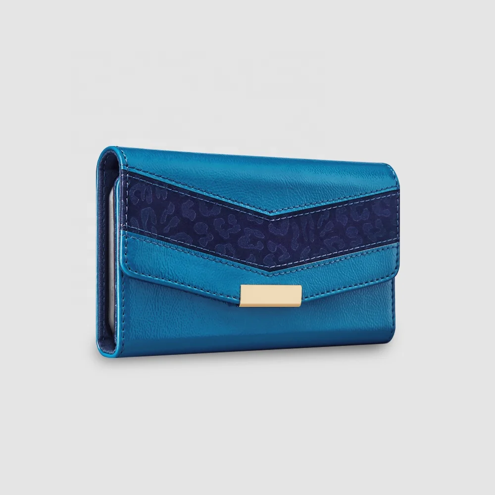 Flip Leather Wallet Phone Case for iPhone 11 Pro Card Holder Sapphire Blue Leather Case