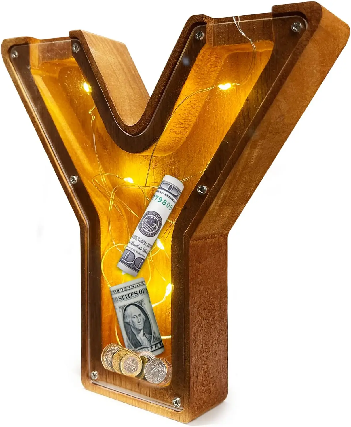 26 English Alphabet Letter Large Wooden Piggy Bank  Boys Girls Kids Toddler Adults Money Bank Money Box for Friends