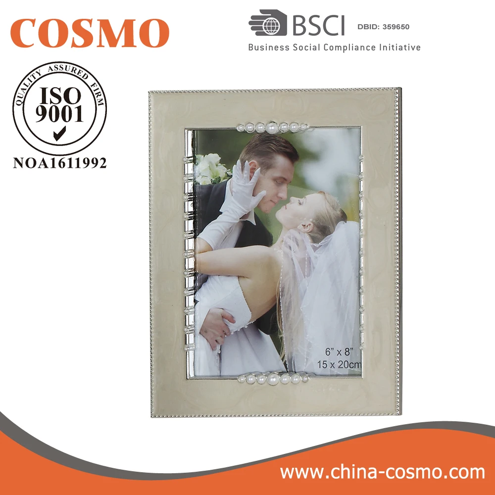 Zinc Alloy Metal Photo Frames Adjustable Picture Frame with Pearl
