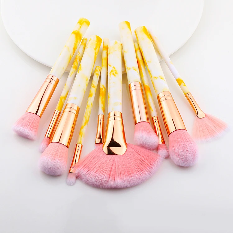  Free Sample Different Pink Anime Makeup Brushes Hair Brush Natural Marble