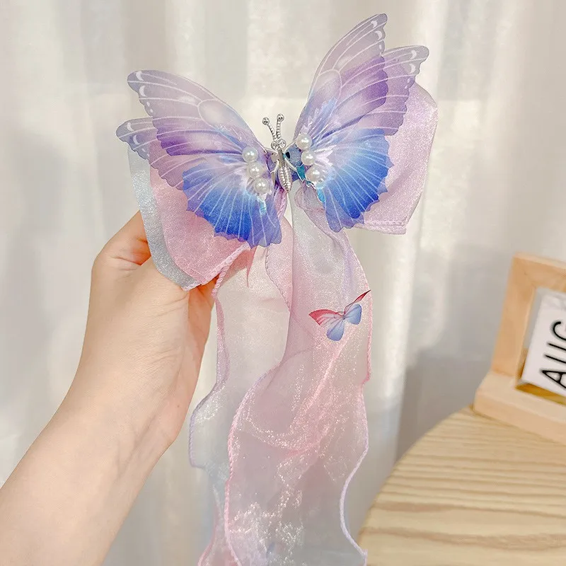 Tschick Wholesale best-selling elf butterfly wings girl hair clips butterfly spring hair clips girl hair accessories