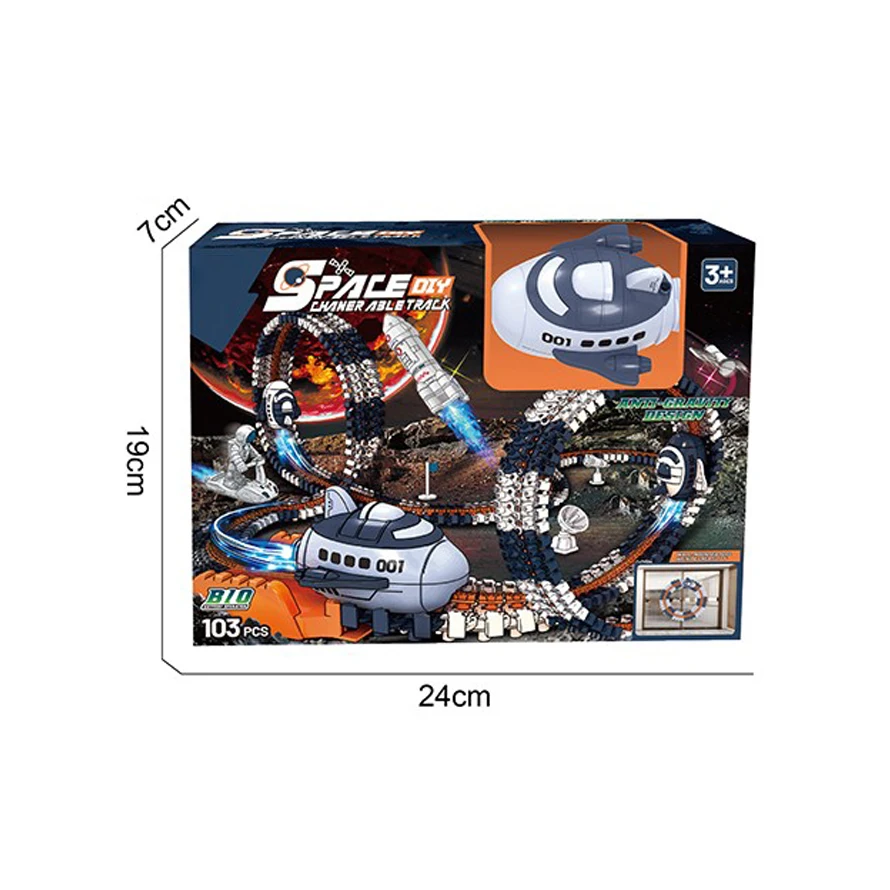 Dollartoys BO Railway Car Diy Variety Anti-Gravity Electric Space Puzzle Track Car Toy